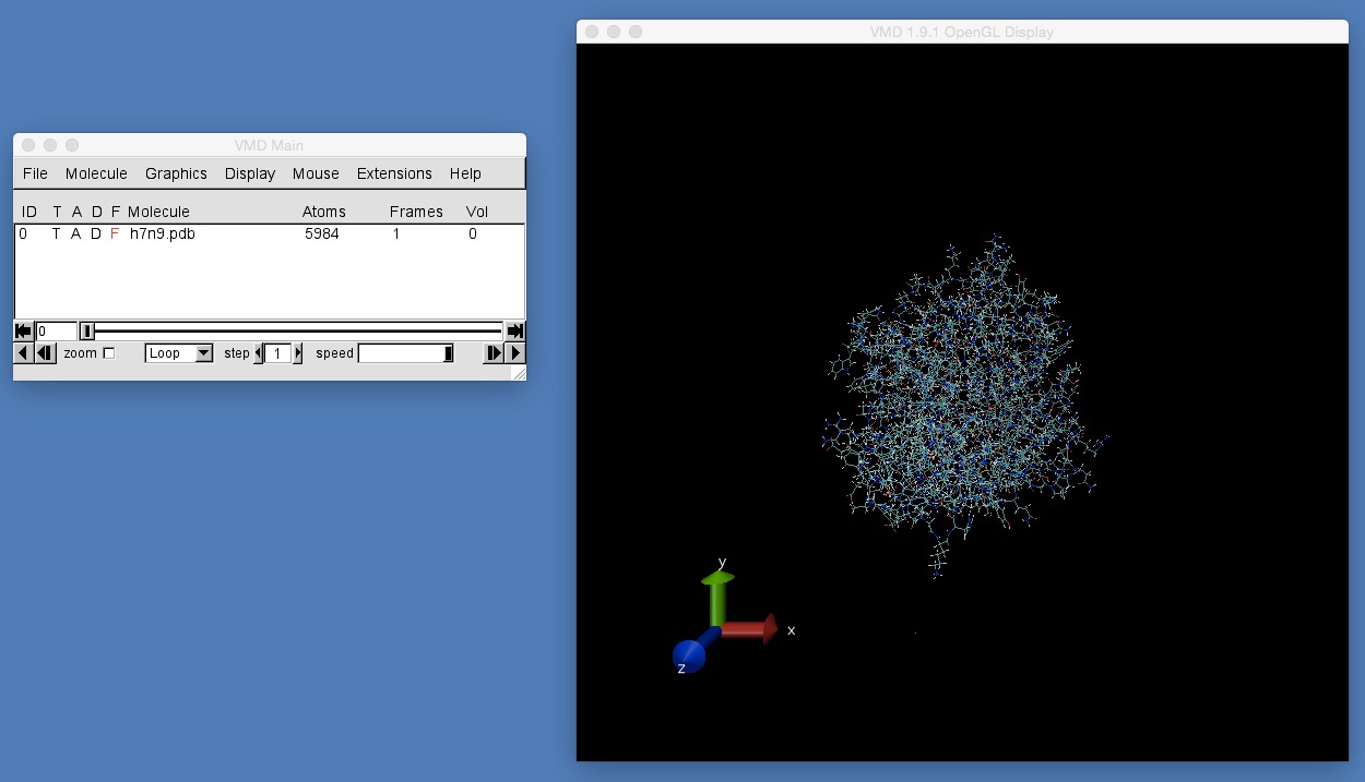 Image of file immediately after opening