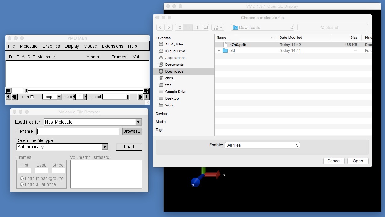 Image of choosing a file to open