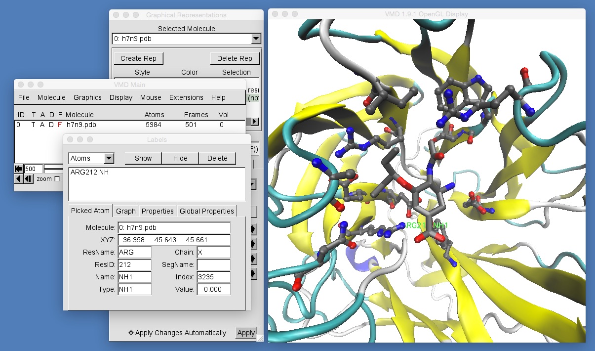 Image showing labels window